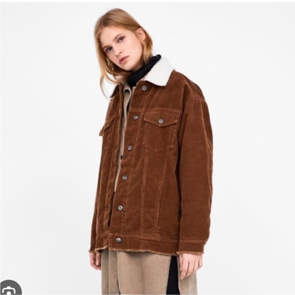 Zara toffee corduroy runway faux shearling jacket❤️❤️❤️❤️